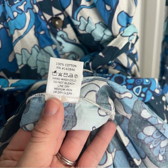 Rhode Emma Dress Woodstock Floral Blue Long Sleeve Dress - Picture 8 of 8